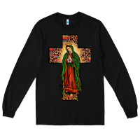 Black our lady of Guadalupe cross Long Sleeve Tee - JahusDesignShop