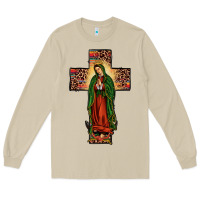 Mushroom our lady of Guadalupe cross Long Sleeve Tee - JahusDesignShop
