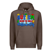 Coffee autism seeing the world differently Premium Hoodie - Artiststas