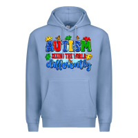 Colony Blue autism seeing the world differently Premium Hoodie - Artiststas