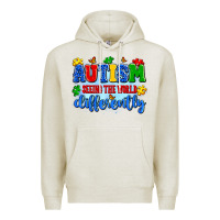 Oatmeal Heather autism seeing the world differently Premium Hoodie - Artiststas