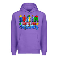 Purple autism seeing the world differently Premium Hoodie - Artiststas