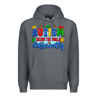 Rock autism seeing the world differently Premium Hoodie - Artiststas