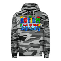 Slate Camo autism seeing the world differently Premium Hoodie - Artiststas