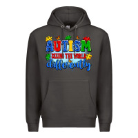 Smoke autism seeing the world differently Premium Hoodie - Artiststas