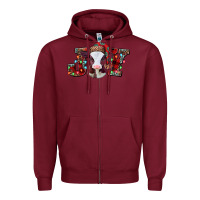 Burgundy joy baby cow christmas Zipper Hoodie - Jasminsmagicworld