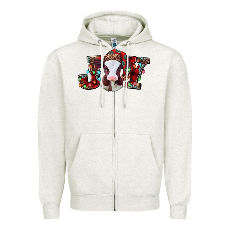 Joy Baby Cow Christmas Zipper Hoodie by Jasminsmagicworld | Teevron