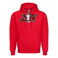Red joy baby cow christmas Zipper Hoodie - Jasminsmagicworld