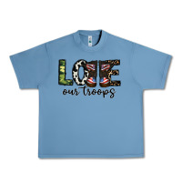Pebble Blue love our troops Urban Heavy Tee - CowhideDigitalArt