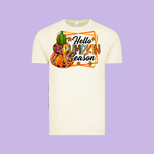 Hello Pumpkin Season Vintage Tee Designed By Racoondesign