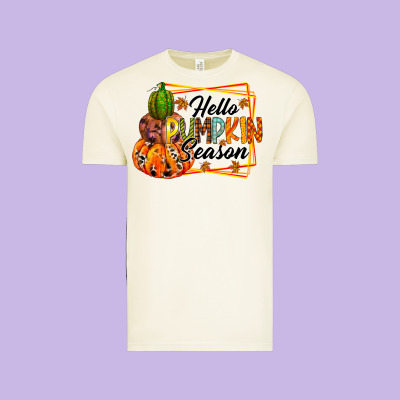 Hello Pumpkin Season Vintage Tee Designed By Racoondesign
