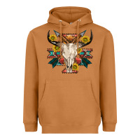 Meerkat aztec western bull skull Heavyweight Hoodie - NancyCooperArtShop