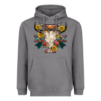 Storm aztec western bull skull Heavyweight Hoodie - NancyCooperArtShop