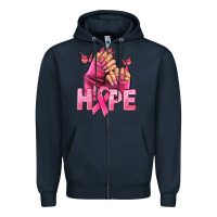 Navy hope cancer nails Zipper Hoodie - NancyCooperArtShop
