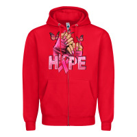 Red hope cancer nails Zipper Hoodie - NancyCooperArtShop
