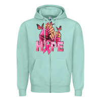 Seafoam hope cancer nails Zipper Hoodie - NancyCooperArtShop