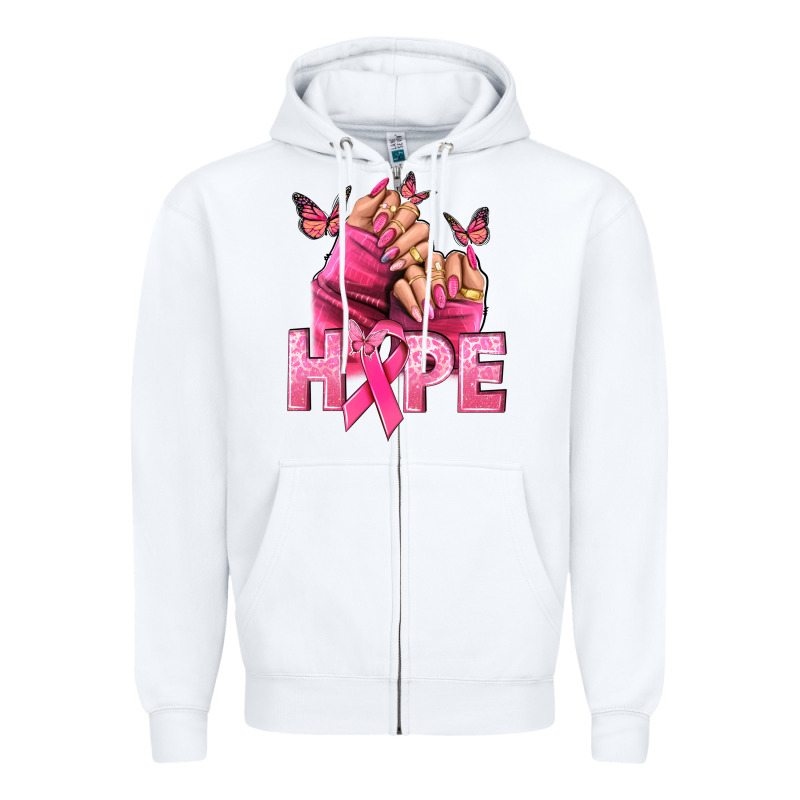 Hope Cancer Nails Zipper Hoodie by NancyCooperArtShop | Teevron