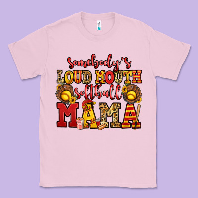 Somebody's Loud Mouth Softball Mama Classic Tee Designed By Jasminsmagicworld