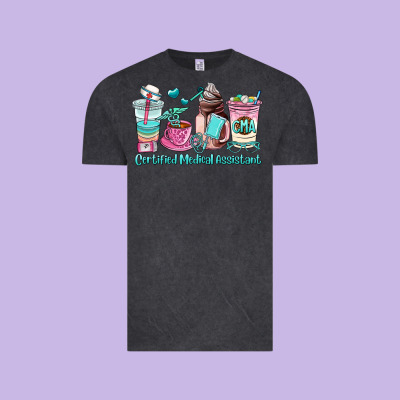 Certified Medical Assistant Coffee Cup Vintage Tee Designed By Adodesignshop
