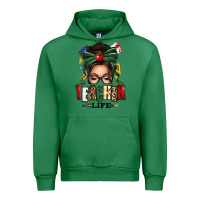 Emerald teacher life afro messy bun Urban Hoodie - texasbilliewilder