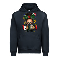 Navy teacher life afro messy bun Urban Hoodie - texasbilliewilder