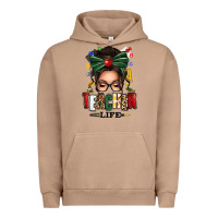 Pigment Burro teacher life afro messy bun Urban Hoodie - texasbilliewilder