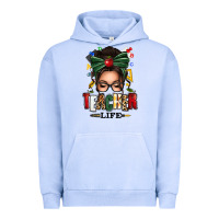 Pigment Grape Ice teacher life afro messy bun Urban Hoodie - texasbilliewilder