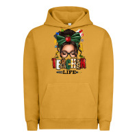 Pigment Peanut Butter teacher life afro messy bun Urban Hoodie - texasbilliewilder
