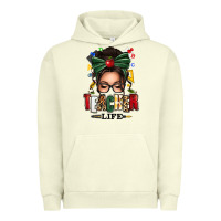 Pigment Pistachio teacher life afro messy bun Urban Hoodie - texasbilliewilder