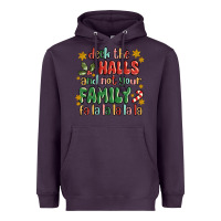 Plum deck the halls and not your family fa la la la laa Heavyweight Hoodie - MaliasSmallBusiness
