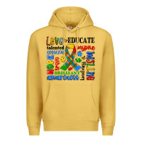 Antique Gold autism awareness typography Premium Hoodie - Artiststas