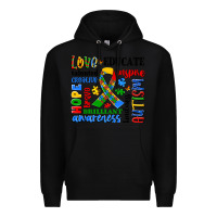 Black autism awareness typography Premium Hoodie - Artiststas