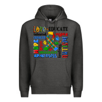 Charcoal Heather autism awareness typography Premium Hoodie - Artiststas