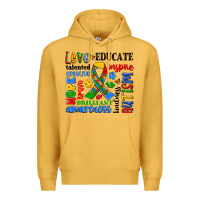 Mustard autism awareness typography Premium Hoodie - Artiststas