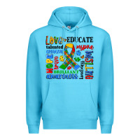 Ocean Blue autism awareness typography Premium Hoodie - Artiststas