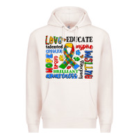 Pale Pink autism awareness typography Premium Hoodie - Artiststas