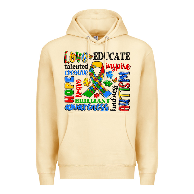 Autism Awareness Typography Premium Hoodie by Artiststas | Teevron