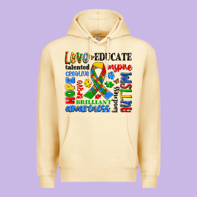 Autism Awareness Typography Premium Hoodie Designed By Artiststas