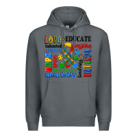 Rock autism awareness typography Premium Hoodie - Artiststas