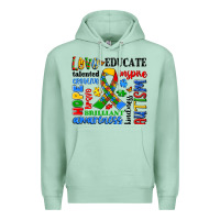 Seafoam autism awareness typography Premium Hoodie - Artiststas