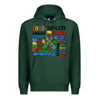 Sports Green autism awareness typography Premium Hoodie - Artiststas