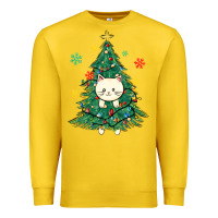 Lemon christmas tree cat Premium Sweatshirt - MaliasSmallBusiness