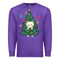 Christmas Tree Cat Premium Sweatshirt | Teevron