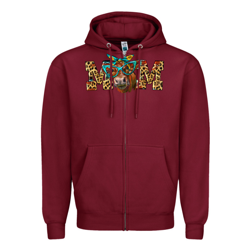 Western Mom Red Angus Cow Zipper Hoodie by LillyAllenDesigns | Teevron
