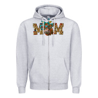 Heather Grey Western Mom Red Angus Cow Zipper Hoodie - LillyAllenDesigns