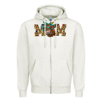 Oatmeal Heather Western Mom Red Angus Cow Zipper Hoodie - LillyAllenDesigns