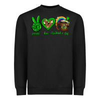 Black Peace love luck St. Patrick's Day Heavyweight Sweatshirt - Neo Western