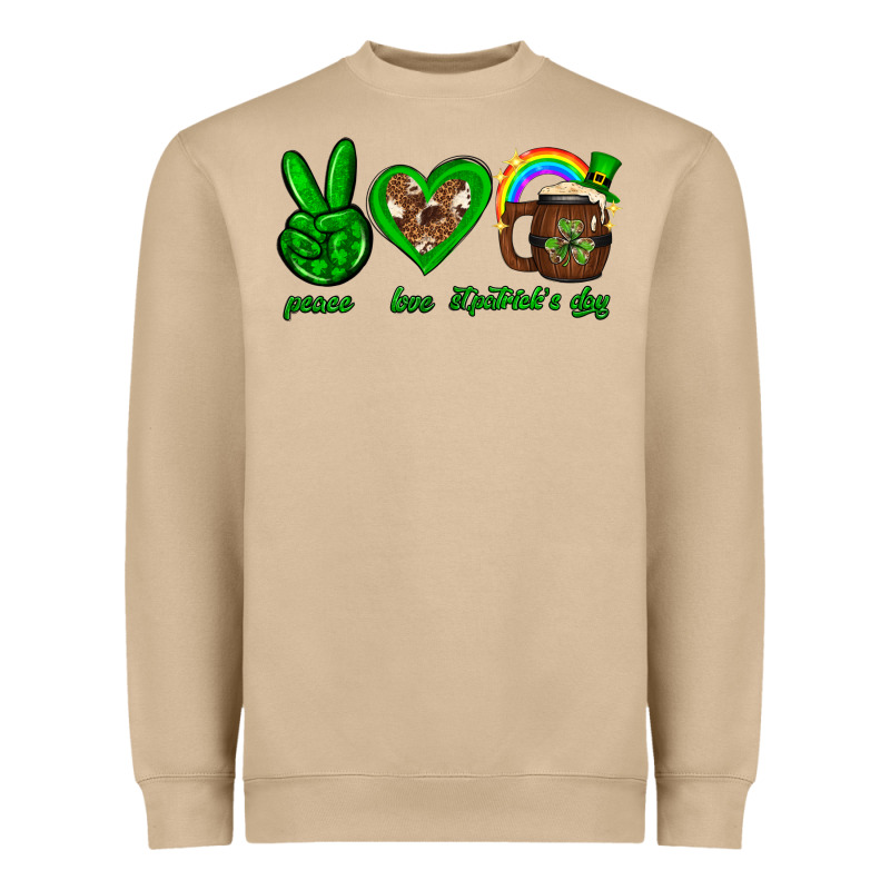 Peace Love Luck St. Patrick's Day Heavyweight Sweatshirt by Neo Western | Teevron