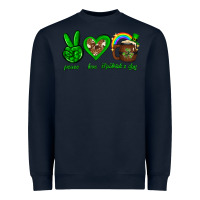 Navy Peace love luck St. Patrick's Day Heavyweight Sweatshirt - Neo Western