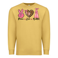Antique Gold peace love ballet Premium Sweatshirt - NancyCooperArtShop